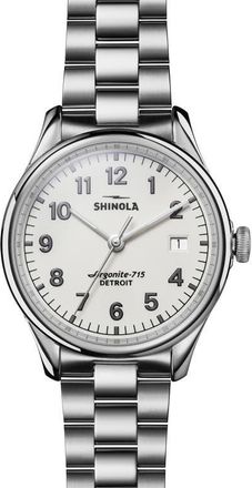 Shinola The Vinton Bracelet Watch, 38mm in Silver/Alabaster/Silver at Nordstrom