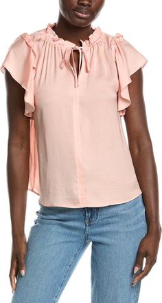 DKNY Dkny Ruffle Neck Top