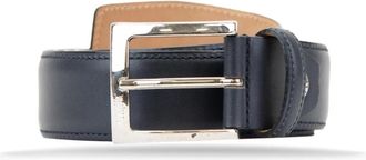 Alviero Martini 1A Classe Heren leren riem met iconisch ontwerp - Heren - Riemen - Blauw - 125 CM - Leer - Accessoires