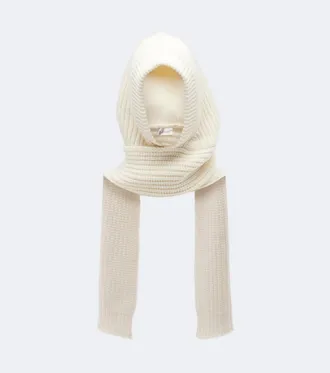 Moncler Ribbed-knit wool and cashmere hood