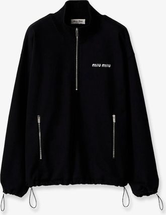 Miu Miu Felpa in pile con ricamo Logo Lettering - MIU MIU - gender_Woman