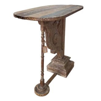 Wanderlust Deco Recibidor de madera acabado artesanal marr&oacute;n 91x51x95h cm