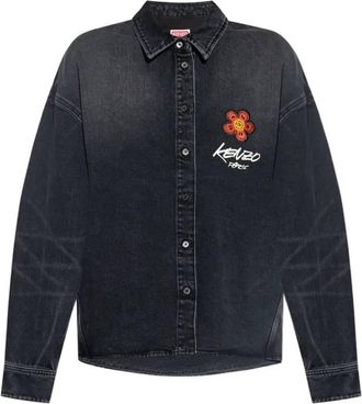Kenzo X Futura 2000 Embroidered Denim Shirt, Brand Size 40 ( US Size 8 )