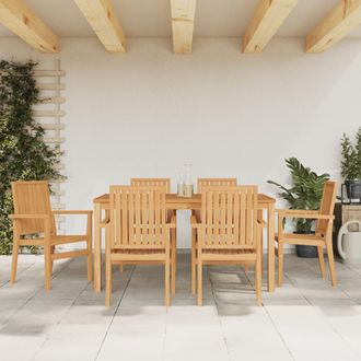 vidaXL Vidaxl - Sillas De Jard&iacute;n Apilables 6 Uds Madera De Teca 56,5x57,5x91 Cm