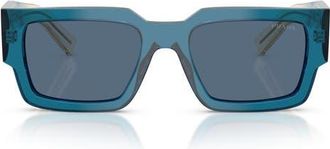 Prada 54mm Rectangular Sunglasses in Blue /Dark Blue at Nordstrom