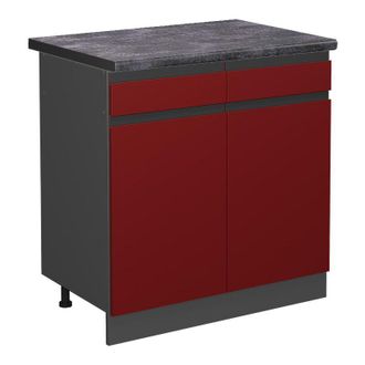 Vicco Mobiletto base per cucina R-Line, Rosso, 80 cm, pl Antracite