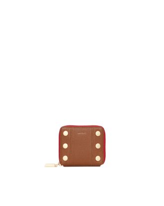 Hammitt Hammitt 5 North Mahogany Pebble Brushed Gold Red Zip