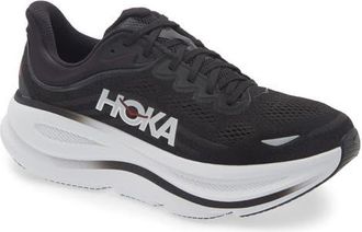 Hoka One One Bondi 9 Running Shoe in Black /Vermillion at Nordstrom, Size 10.5