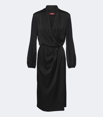 Max Mara Elegante draped satin midi dress
