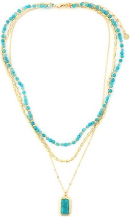 Panacea Layered Pendant Necklace in Turquoise at Nordstrom