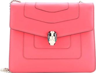 Bulgari Serpenti Forever Square Leather Medium shoulder bag - Rosa