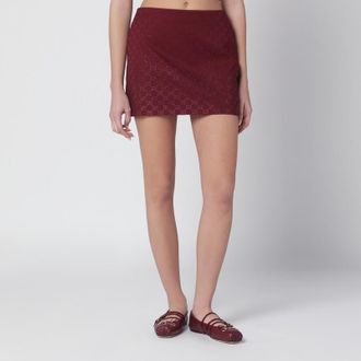 Gucci Rosso Ancora GG-fabric mini skirt with crystals