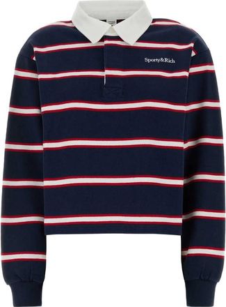 Sporty & Rich Blondie Serif Striped Polo Shirt