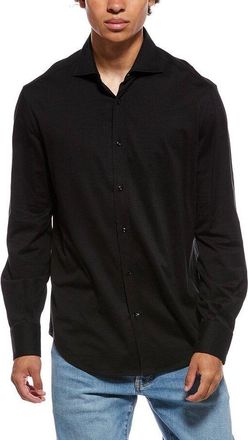 Brunello Cucinelli Black Tailored Cotton Shirt, Brand Size 60 (US Size 50)