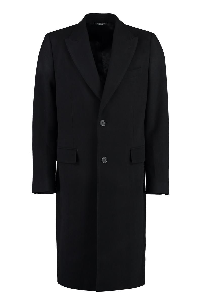 ジャケット・アウター DOLCE&GABBANA Cut off Military P Coat Long wool military-style coat in Black for Men