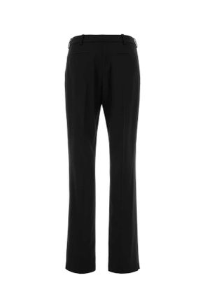 Balenciaga Womens Black Stretch Wool Pant Exterior: Elastane Pantaloni Trousers