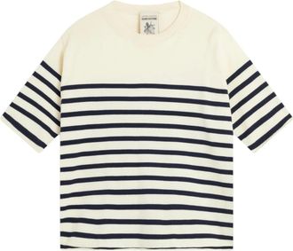 Semicouture Gestreept katoenen T-shirt Ombeline - Dames - Ronde hals truien - Wit - XS - Katoen - Truien & Vesten