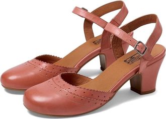 Miz Mooz Fredi Pump Womens B Azelea Leather Ankle Strap Block Heel HTAT1107