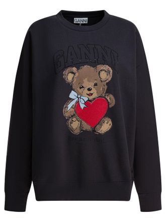 Ganni Bear verziertes Rundhals-Sweatshirt