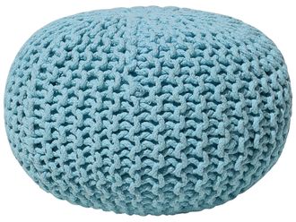 Beliani Beliani - Pouf Poggiapiedi In Tessuto Azzurro 40 X 25 Cm Conrad