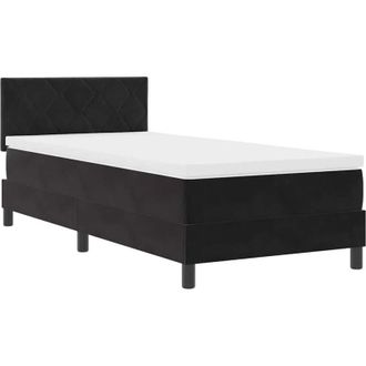 vidaXL Cama Con Somier Y Colch&oacute;n Con Colch&oacute;n Negro 100 X 200 Cm Tela Vidaxl