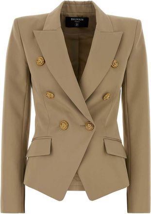 Balmain Beige Gabardine Blazer