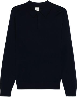 Paul Smith Polo in lana merino a maniche lunghe - Blu