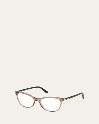 Tom Ford Blue Block Cat-Eye Acetate Optical Frames