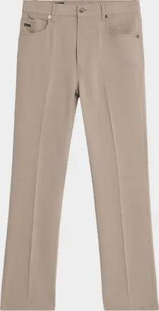 Emporio Armani Seersucker Mid-Rise Straight-Leg Pants