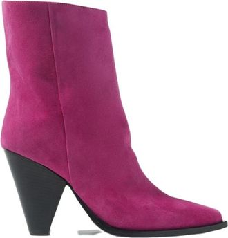 Scarosso Emily Su&egrave;de Laarzen - Dames - Laarzen met Hak - Roze - 35 EU - Su&egrave;de - Schoenen