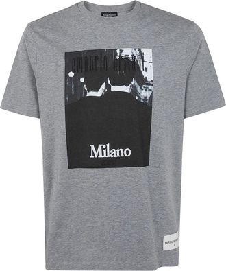 Emporio Armani Jersey T-Shirt - Heren - T-shirts - Grijs - S - Katoen - Tops