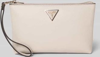 Guess Kosmetiktasche mit Trageschlaufe Modell LAUREL II in Taupe, Gr&ouml;&szlig;e 1