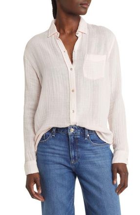 Rails Ellis Cotton Gauze Button-Up Shirt in Petal at Nordstrom, Size Xx-Small
