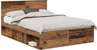vidaXL Estructura De Cama Con Cabecera Madera Vieja 140 X 200 Cm Vidaxl