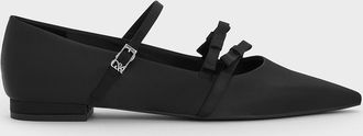 Charles & Keith Jessy Recycled Polyester Bow Pointed-Toe Flats