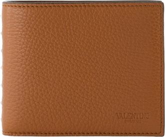 Valentino Garavani Rockstud Wallet - Heren - Portefeuilles - Bruin - ONE Size - Leer - Accessoires