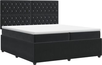 vidaXL Cama Box Spring Con Colch&oacute;n Negro 200 X 200 Cm Terciopelo Vidaxl