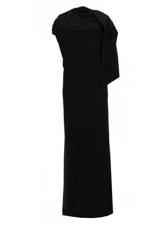 The Garment Draped Shoulder Scarf Floor Maxi Dress