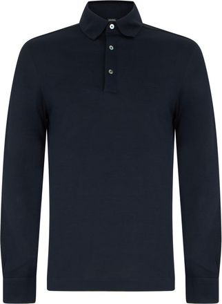 Ermenegildo Zegna Blue Shirt Collar Polo