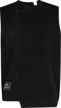 Yohji Yamamoto Gfx Knit Vest - Heren - Spencers - Zwart - S - Truien & Vesten