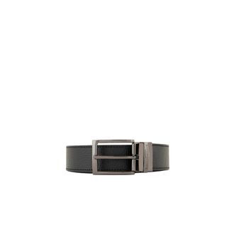 Emporio Armani Belts, male, Black, Size: ONE SIZE Palmellato Leather Printed Reversible Belt