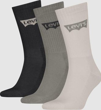 Levi's Regular Cut Batwing Sport Socks 3 pack - Hombre - 35 - Multicolor / Beige/Black