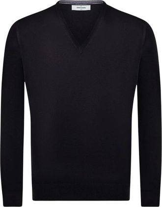 Gran Sasso Truien & Vesten, Heren, Zwart, 3Xl, Wol, V-neck Pullover 55115