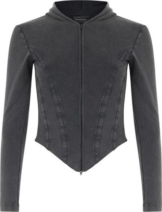 Balenciaga Hybride Sweater met Rits - Dames - Vesten met rits - Grijs - S - Katoen - Hoodies & sweatvesten