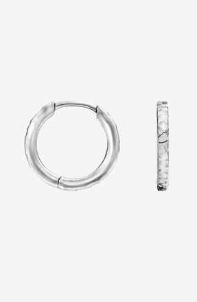 Dower & Hall Mens Medium Hammered Nomad Huggie Hoops in Sterling Silver at Nordstrom