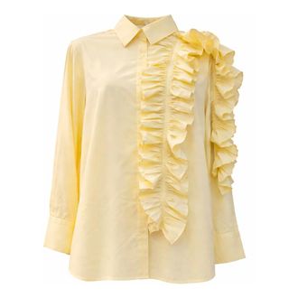 Weili Zheng Shirts, female, Yellow, Size: XS Poplin Shirt