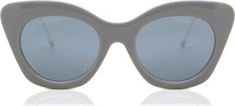 Thom Browne TB-508 B-GRY-WHT Womens Sunglasses Grey Size 52