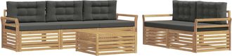 vidaXL Set Di Divani Da Esterno 6 Pz Bianco E Antracite Vidaxl