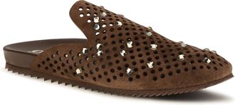 Pedro Garcia Womens Braidy Mules Shoes Chestnut Castoro-Greige Calf Leather Bos Taurus Sandal