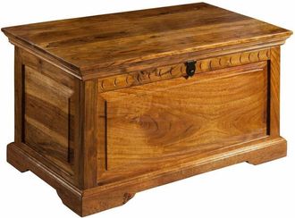 Massivmoebel24 OXFORD 0323 Cassapanca in legno di acacia - laccato / miele 90x50x50